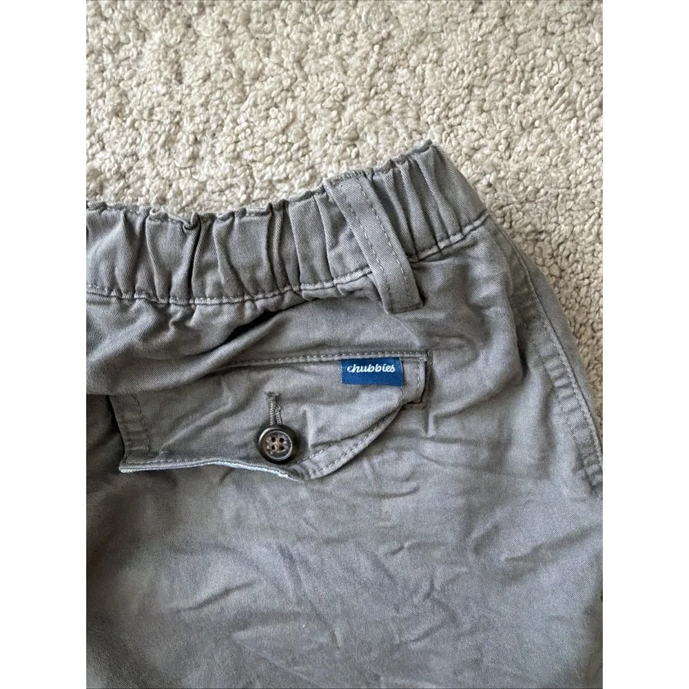 Chubbies Originals Shorts Mens Small Gray 7 Inseam Elastic Waist Chino Casual